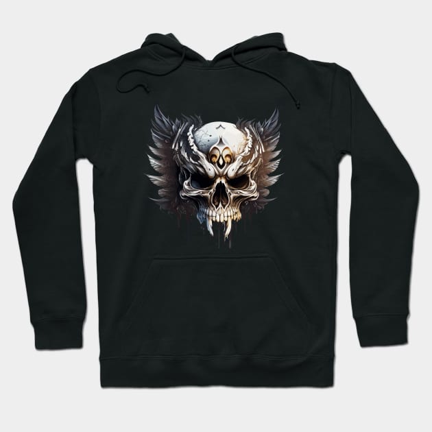 Skull Wild Life Painting Dark Character Spirit Hoodie by Cubebox